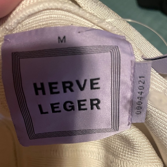 Herve Ledger Off White Bandage Mini Dress Medium Bodycon Party Cocktail - Picture 9 of 11